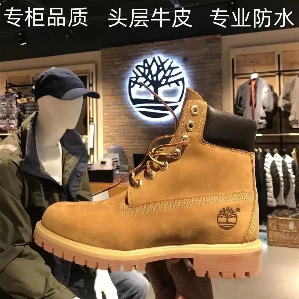 天伯伦高档头层牛皮大黄靴百搭男女款复古马丁靴,dr.马丁靴1460 (44)