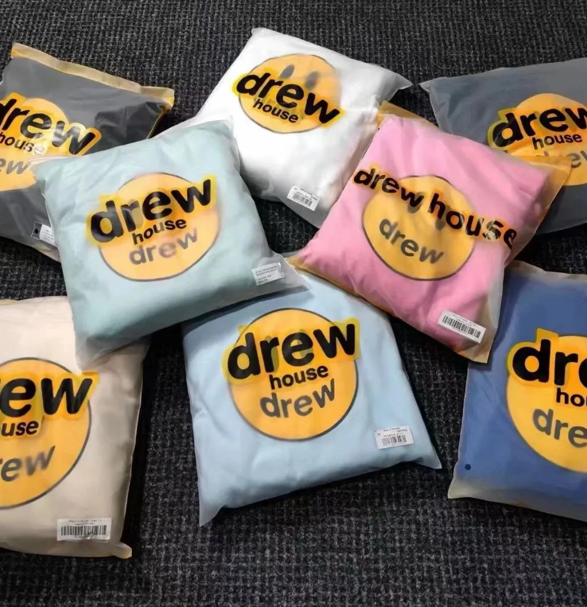 Drew卫衣- 贾斯汀比伯同款笑脸印花宽松上衣420g重磅加绒连帽卫衣 (58)
