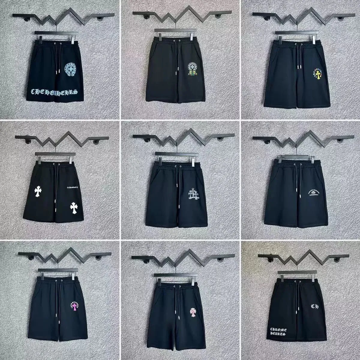 CH25SS夏季新款克罗休闲抽绳毛圈面料短裤男女同款工厂现货直发 (23)